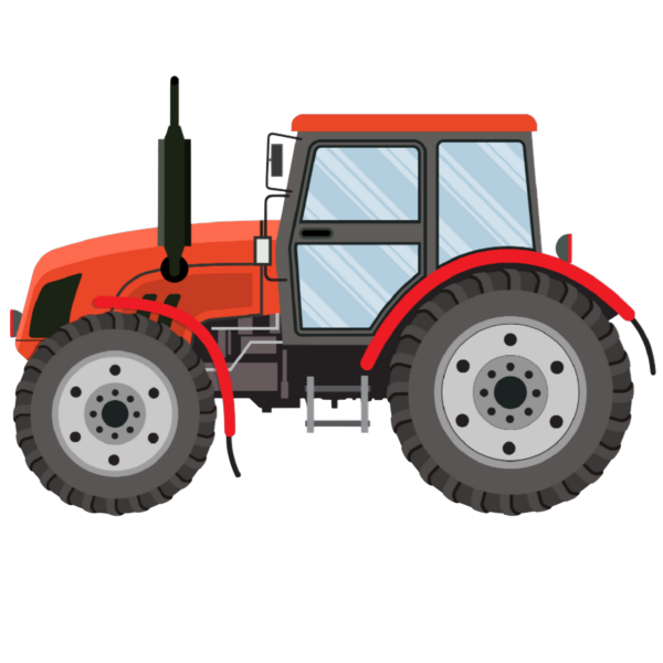 Traktor (piros) ovis jel