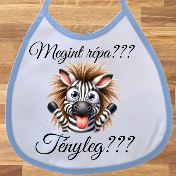 Baba előke fiús - Már megint répa?? (zebrás)