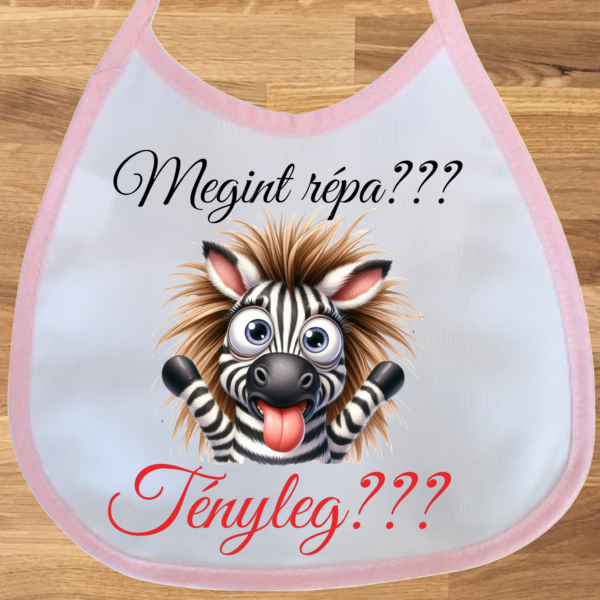 Baba előke lányos - Már megint répa?? (zebrás)