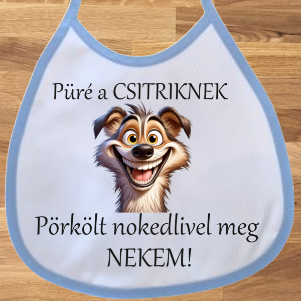 Baba előke fiús - Püré a csitriknek... (kutyusos)
