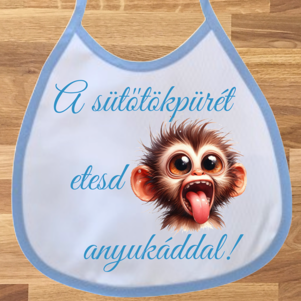 Baba előke fiús - A sütőtökpürét etesd... (kismakis)