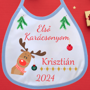 Baba előke fiús - első Karácsonyom 2024