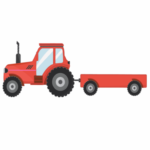Utánfutós traktor-piros-ovis jel
